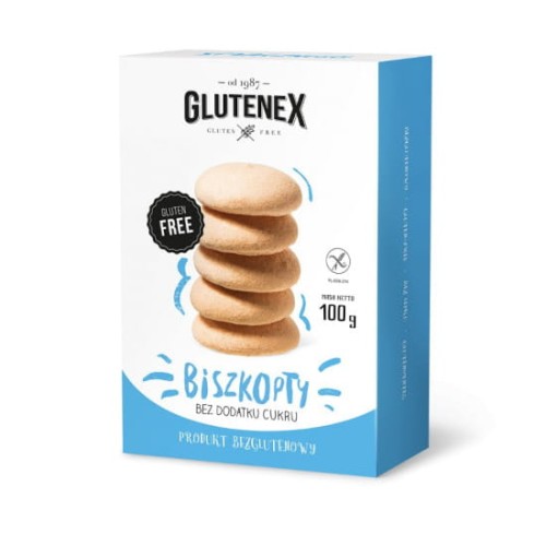 Biszkopty bezglutenowe bez dodatku cukru 100g Glutenex