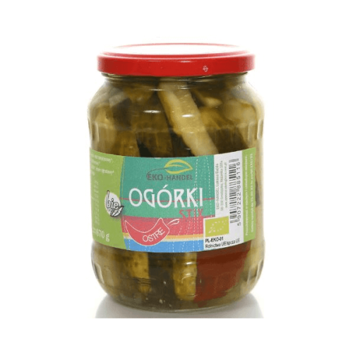 Ogórki konserwowe ostre stix ekologiczne 670g Eko-Handel